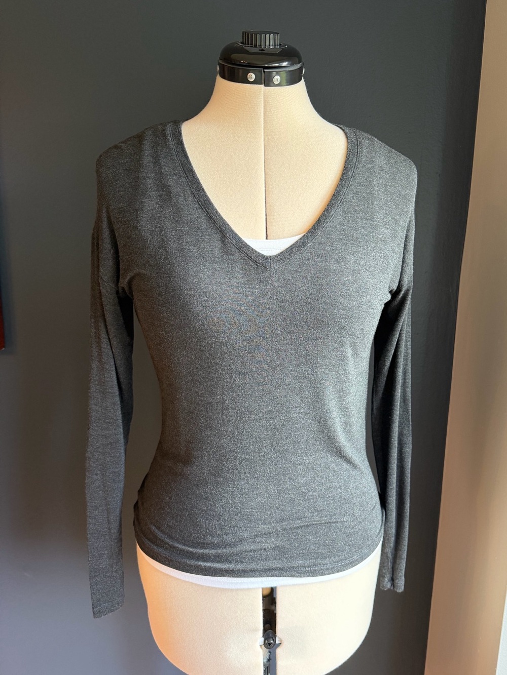 Majestic Filatures Soft Touch V-Neck Long Sleeve Tee With Attached Tank Top